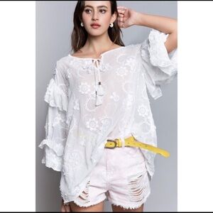 The ALICE Floral Embroidered Peasant Blouse